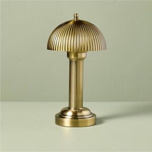 Hearth & Hand/Magnolia 11.5" Fluted Metal Rechargeable Library Table Lamp Brass